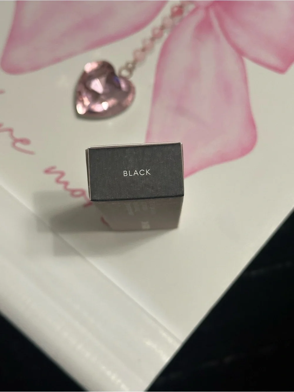 ROSE INC Pink Heart Pendant Necklace with Beaded Chain